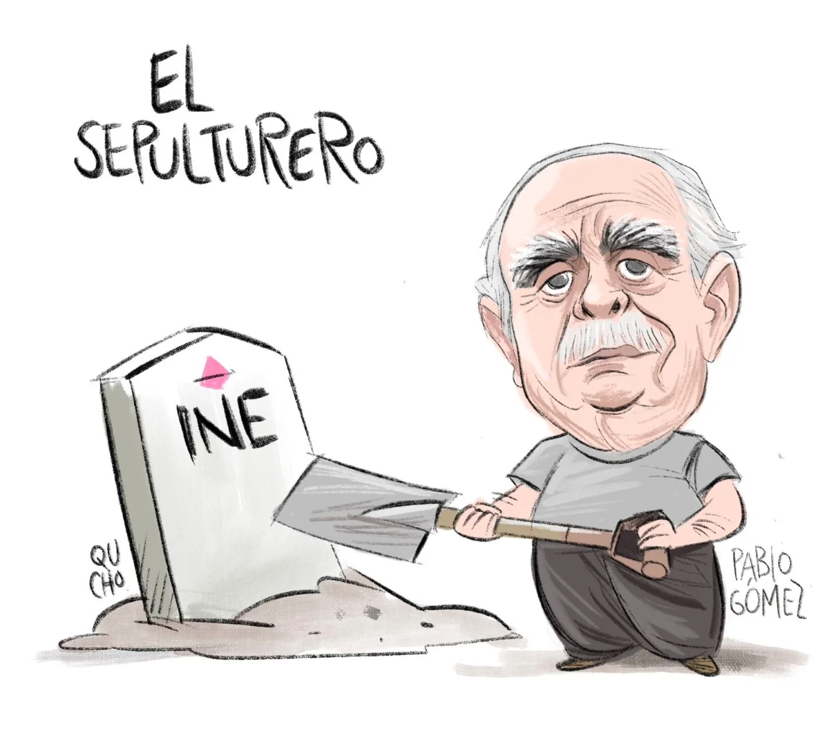Cartón de Qucho sobre Pablo Gómez