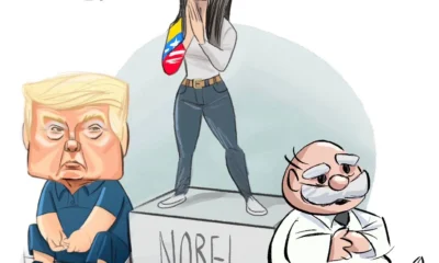 Cartón de Qucho sobre el Nobel de la Paz