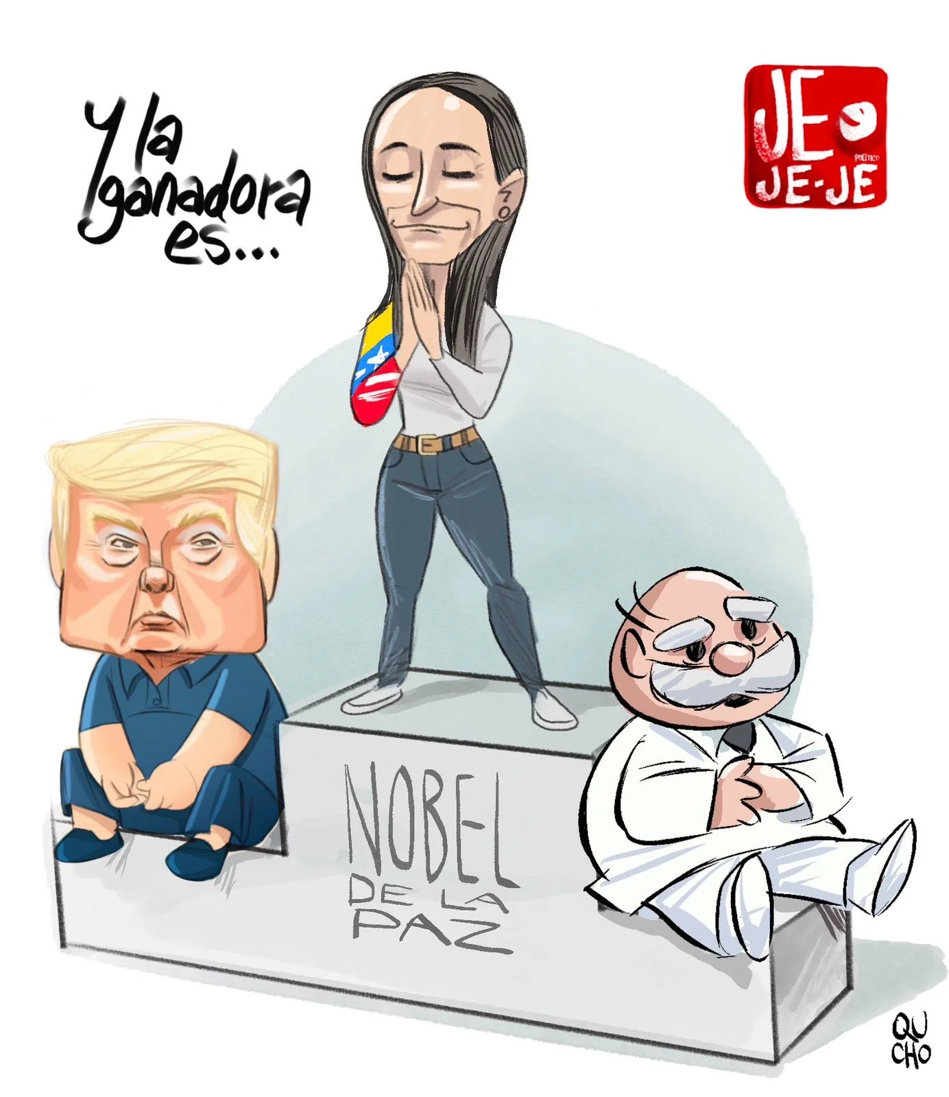 Cartón de Qucho sobre el Nobel de la Paz