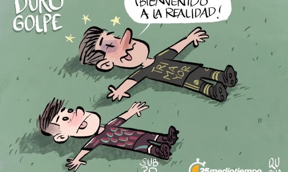 Cartón de Qucho Monero sobre el partido de la Selección