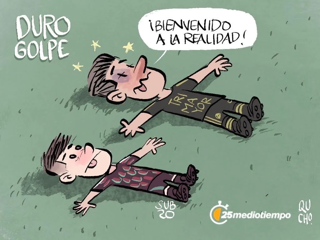 Cartón de Qucho Monero sobre el partido de la Selección