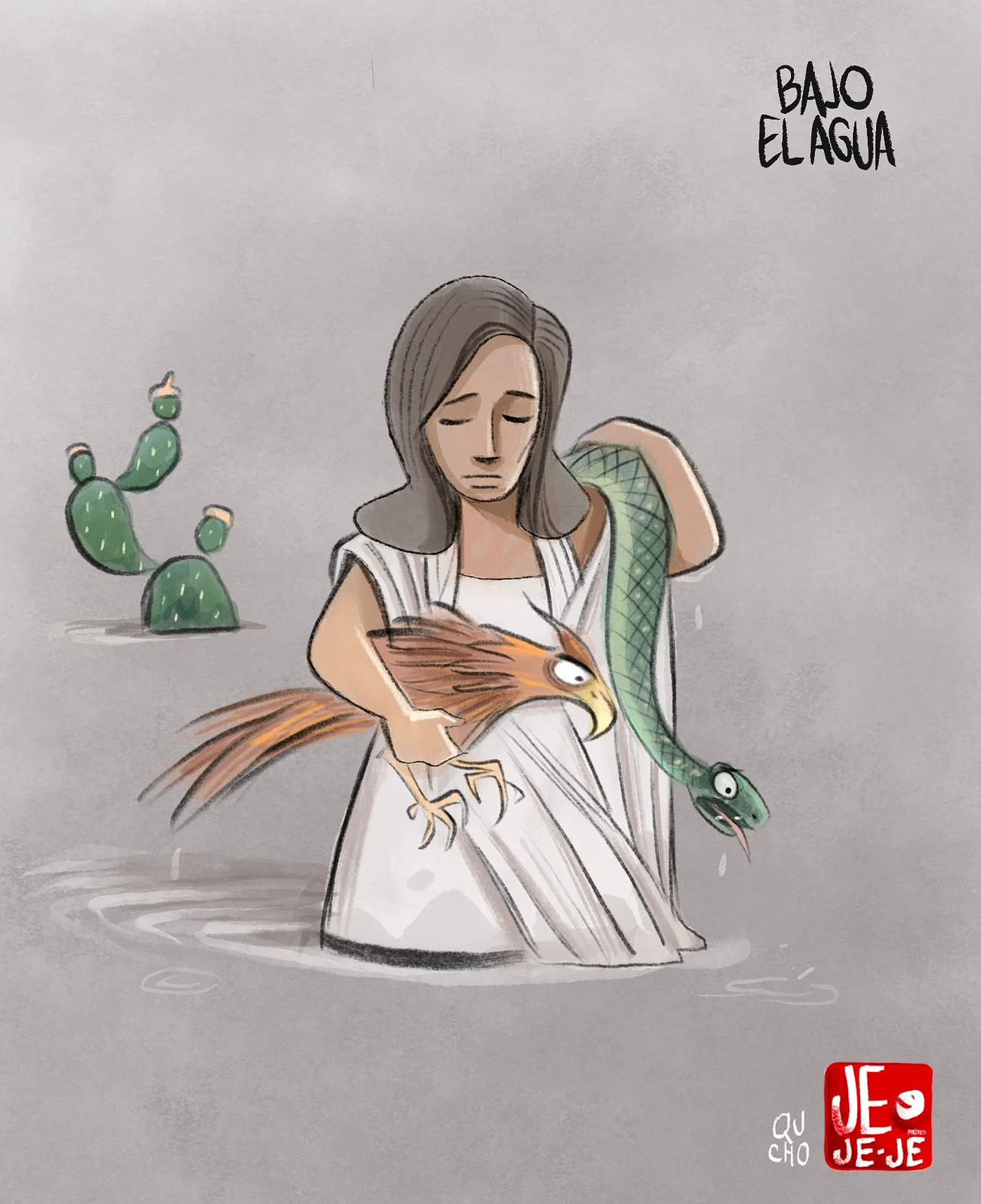 Cartón de Qucho Monero sobre las inundaciones