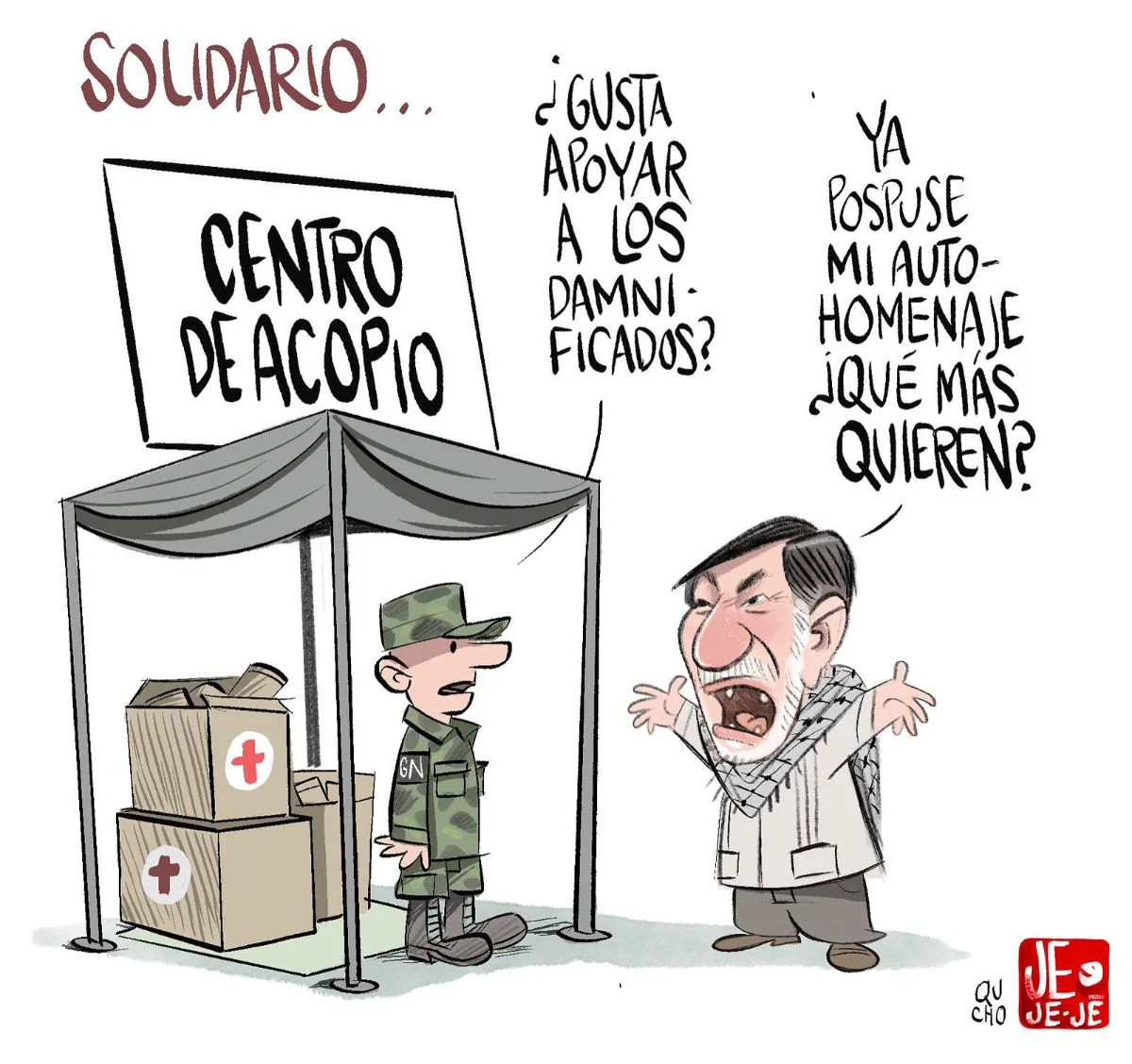 Cartón de Qucho sobre Centro de Acopio