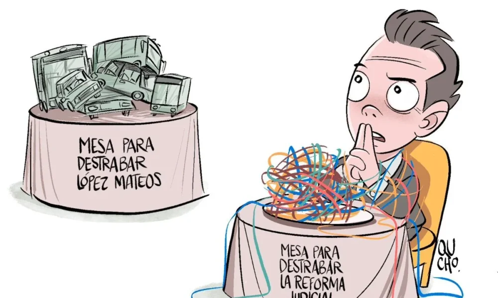 Cartón de Qucho Monero sobre las mesas de diálogo