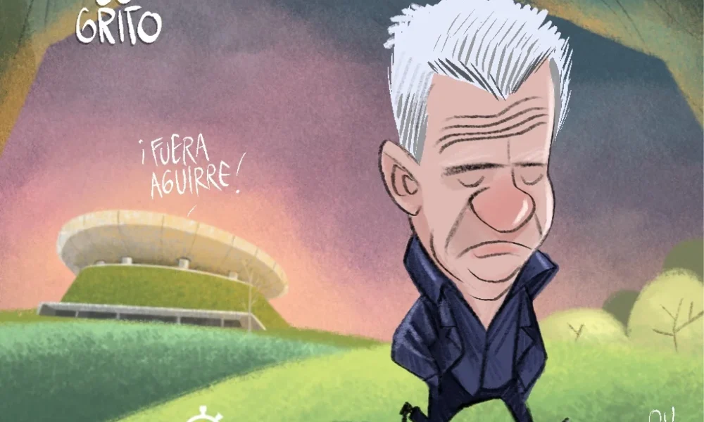 Cartón de Qucho sobre Javier Aguirre
