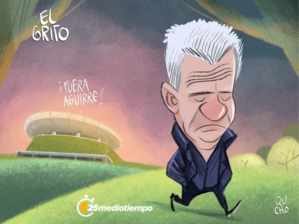 Cartón de Qucho sobre Javier Aguirre