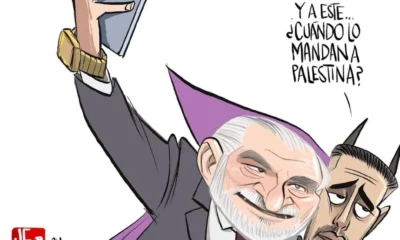 Cartón de Qucho Moreno sobre Adán Augusto López