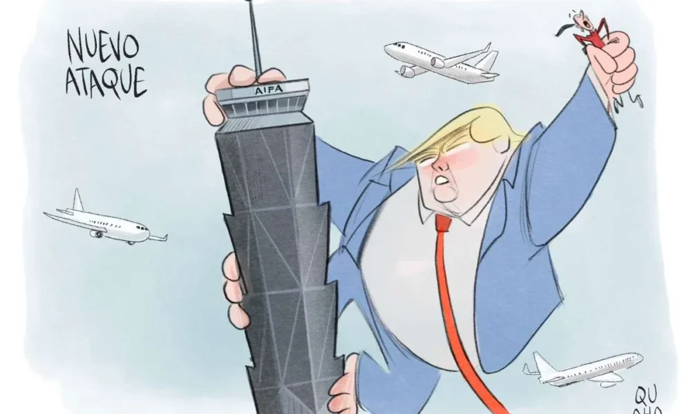 Cartón de Qucho Monero sobre Donald Trump