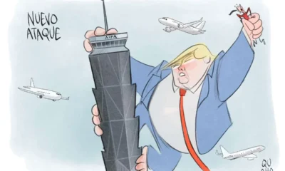 Cartón de Qucho Monero sobre Donald Trump