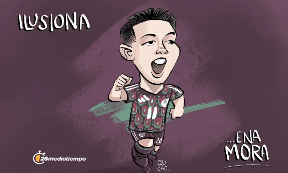 Cartón de Qucho Monero sobre Mora