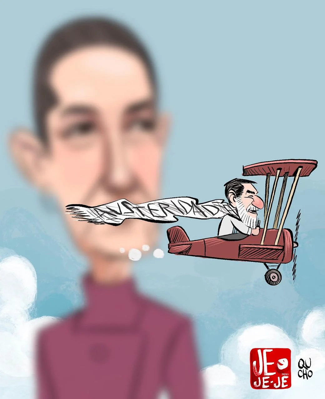 Cartón de Qucho Monero sobre Gerardo Fernández Noroña