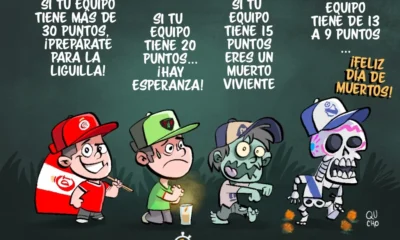 Cartón de Qucho sobre los aficionados de la LigaMx