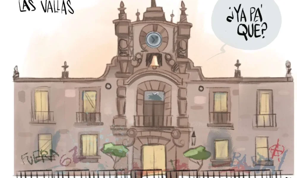 Cartón de Qucho sobre Palacio de Gobierno de Jalisco