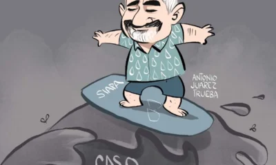 Qucho Monero dedica su cartón al director del Siapa