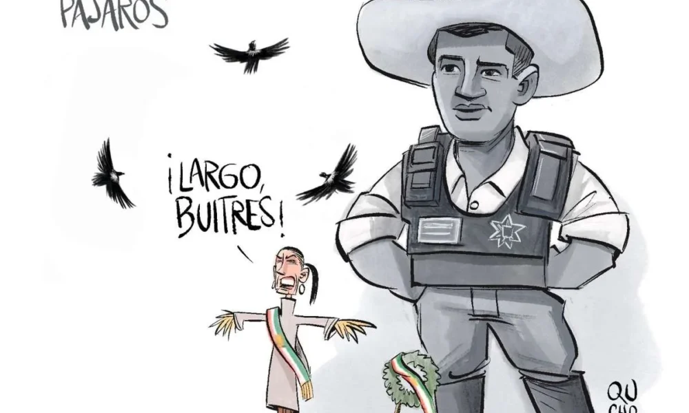 Cartón de Qucho sobre el asesinato del alcalde de Uruapan