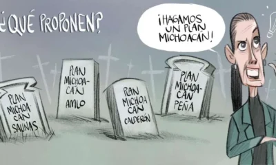 Cartón de Qucho sobre el Plan Michoacán