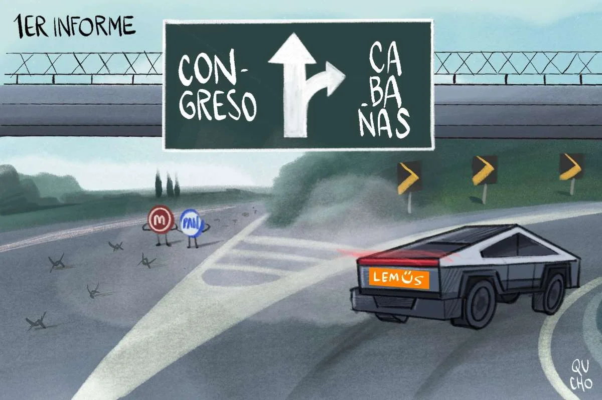 Cartón de Qucho sobre el informe de Lemus