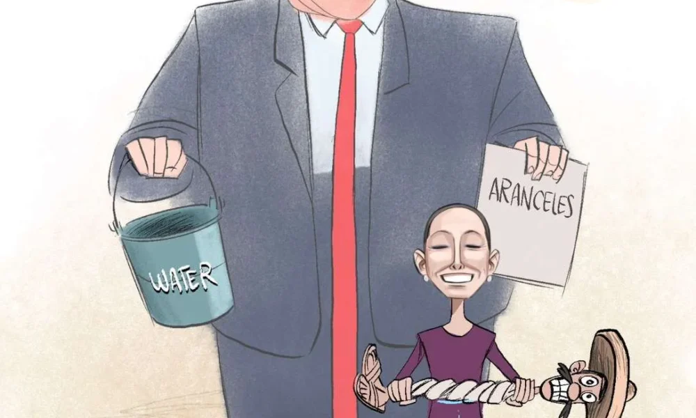 Qucho Monero dedica su cartón a Donald Trump y Claudia Sheinbaum