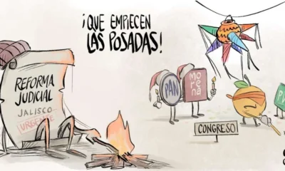 Cartón de Qucho Monero sobre las posadas
