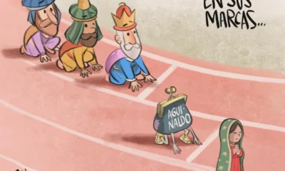 Cartón de Qucho sobre el Maratón Guadalupe Reyes