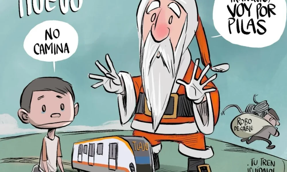 Cartón de Qucho sobre la Línea 4