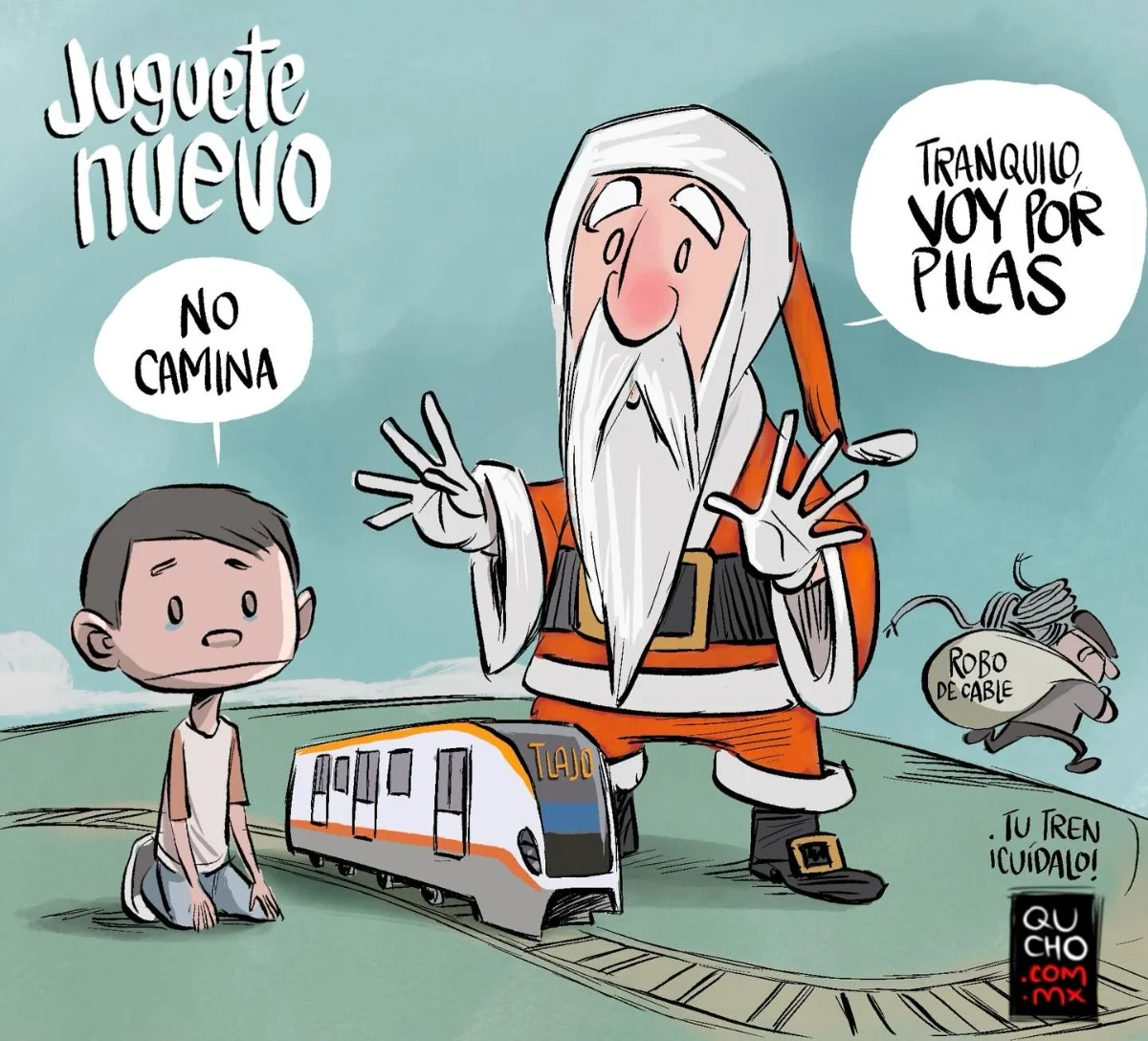 Cartón de Qucho sobre la Línea 4
