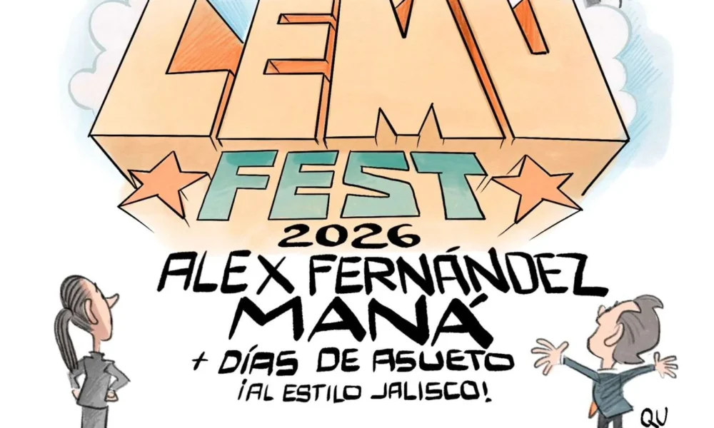 Cartón de Qucho Monero sobre el Lemu Fest