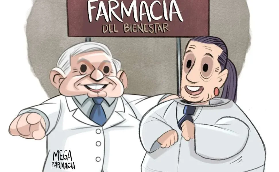 Qucho Monero dedica su cartón a las farmacias del Bienestar