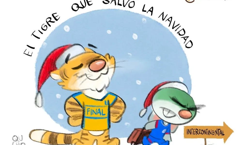 Cartón de Qucho sobre Tigres