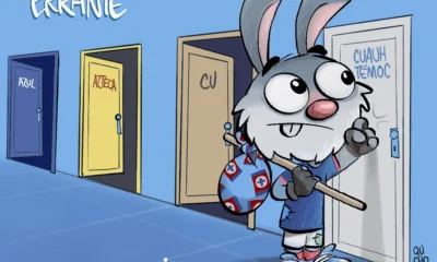 Cartón de Qucho dedicado al Cruz Azul