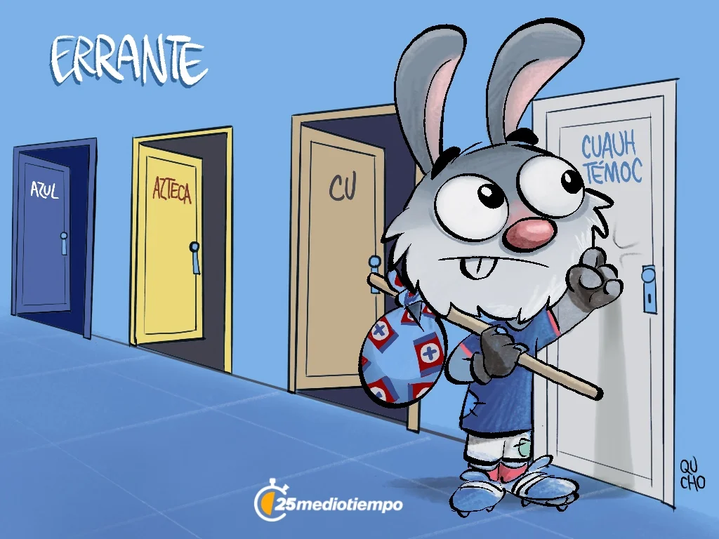 Cartón de Qucho dedicado al Cruz Azul