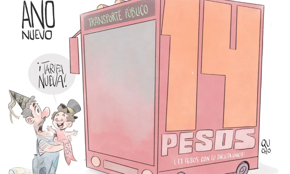 Cartón de Qucho Monero a la nueva tarifa del transporte