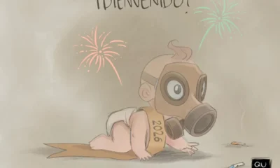 Cartón de Qucho Monero sobre el Nuevo Año 2026