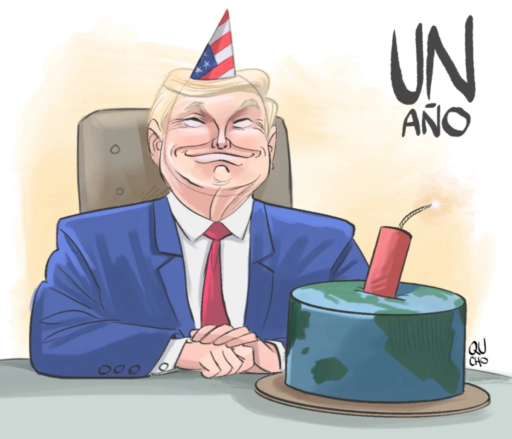 Cartón de Qucho Monero sobre Donald Trump