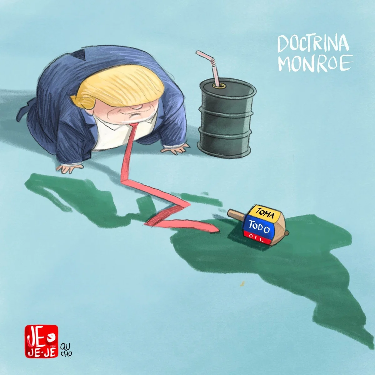 Cartón de Qucho Monero sobre Venezuela