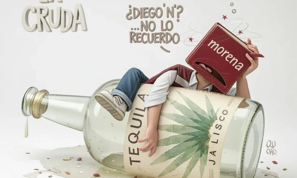Cartón de Qucho Monero sobre Tequila