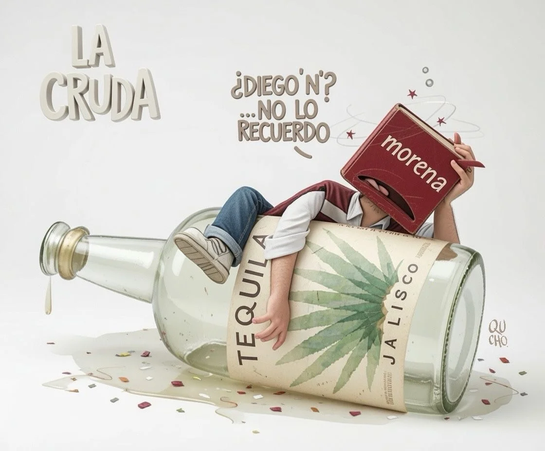 Cartón de Qucho Monero sobre Tequila