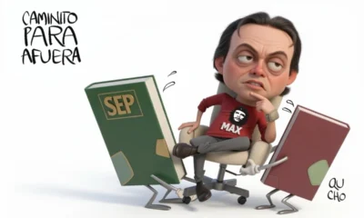 Cartón de Qucho sobre Marx Arriaga