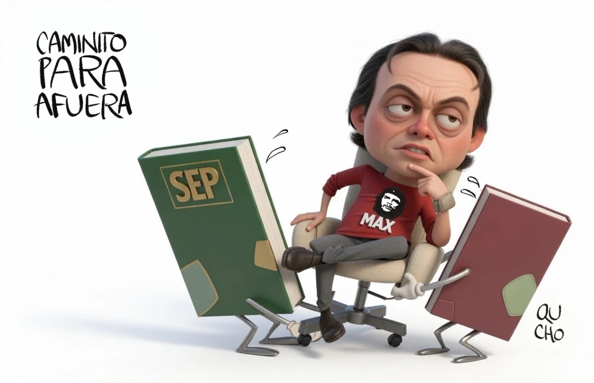 Cartón de Qucho sobre Marx Arriaga