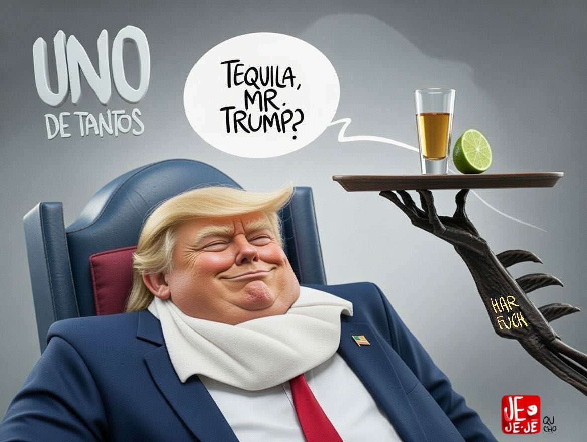 Cartón de Qucho Monero sobre Donald Trump