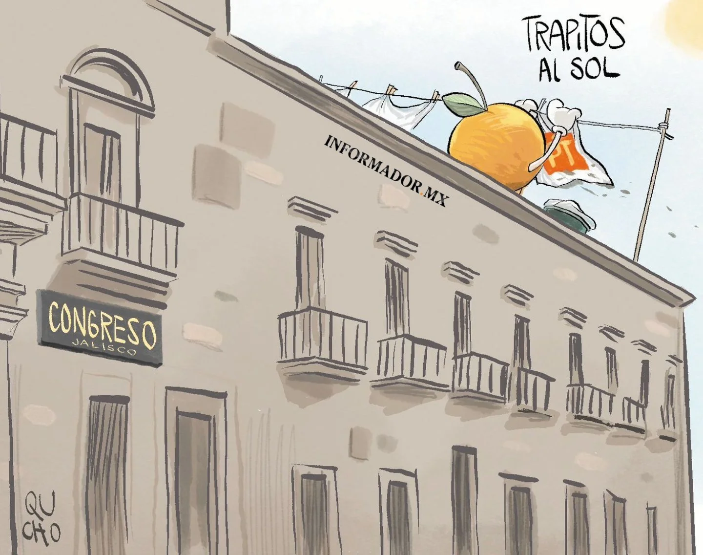 Cartón de Qucho Monero sobre el Congreso de Jalisco