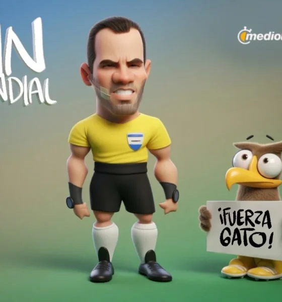 Qucho Monero dedica su cartón al árbitro conocido como "El Gato"