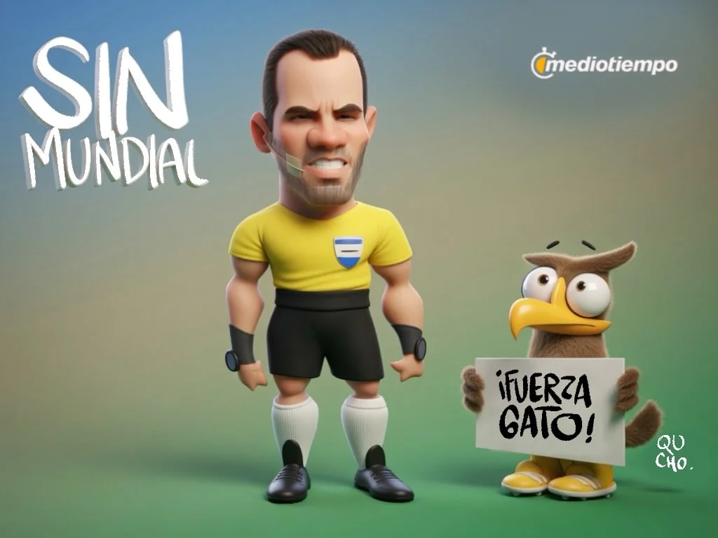 Qucho Monero dedica su cartón al árbitro conocido como "El Gato"