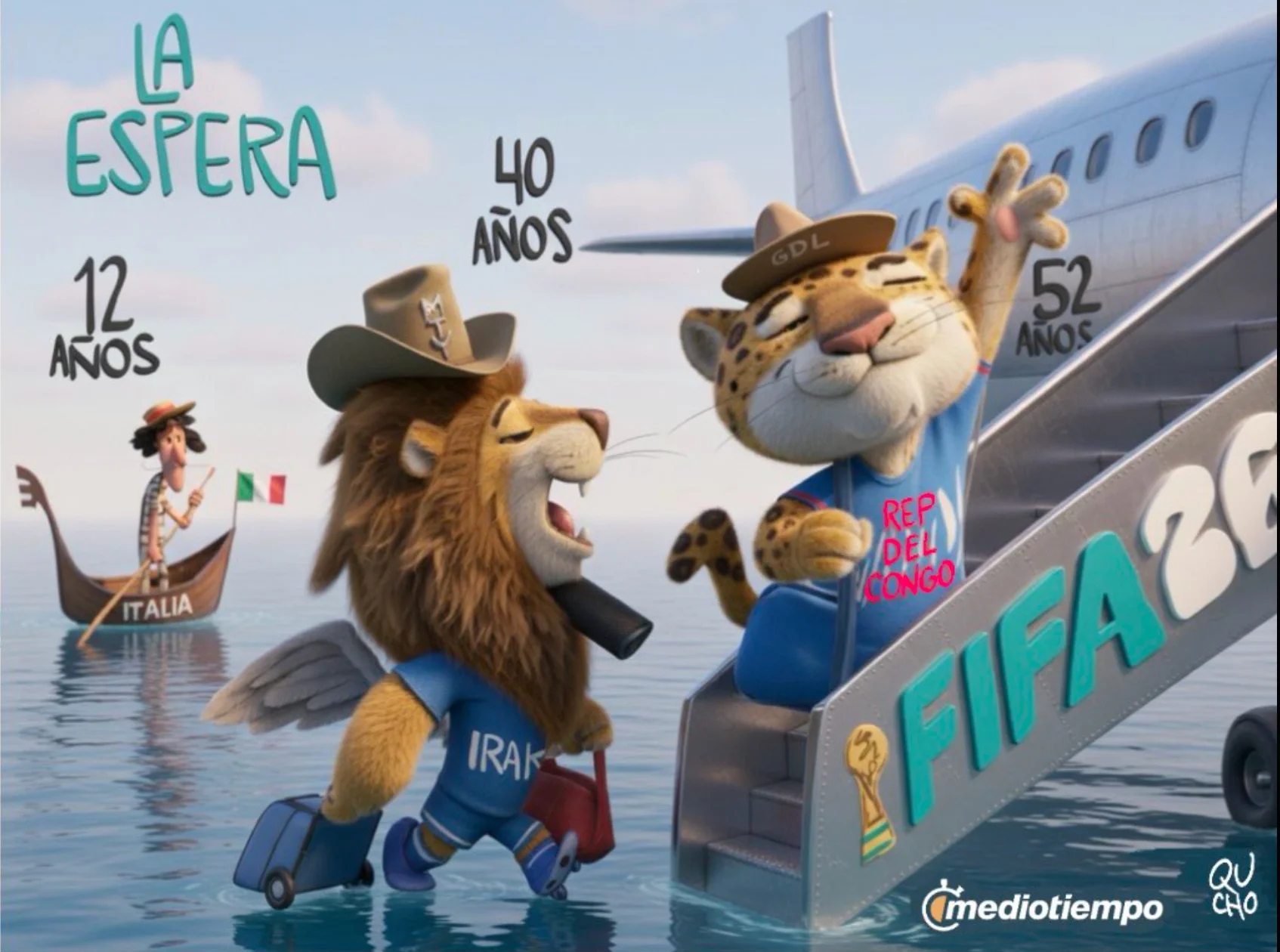 Cartón de Qucho Monero sobre las selecciones que logran su pase al Mundial