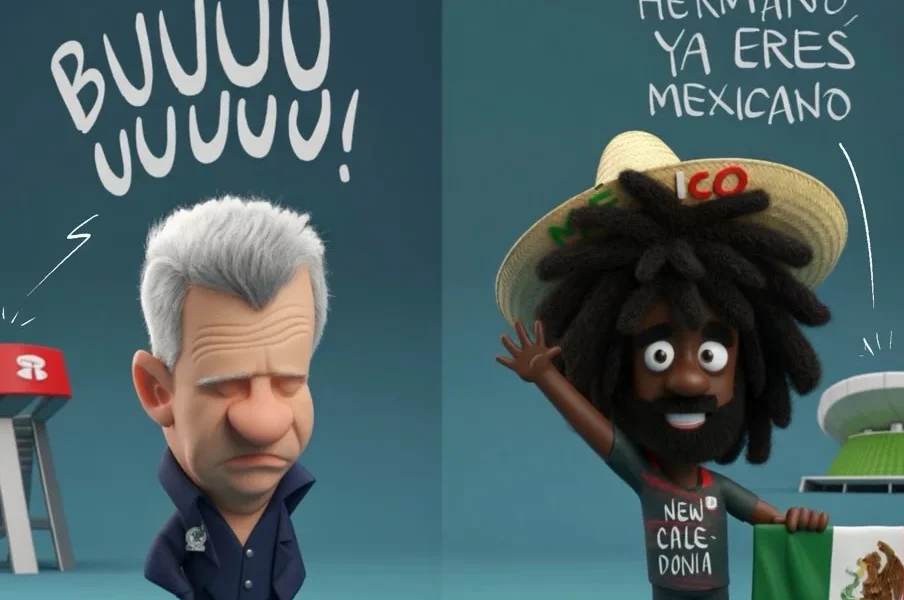 Cartón de Qucho sobre Caledonia