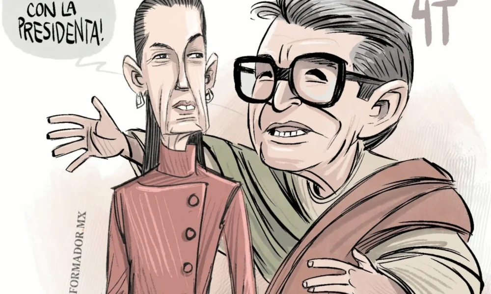 Cartón de Qucho Monero sobre Ricardo Monreal