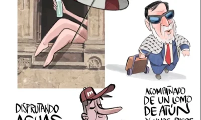 Cartón de Qucho sobre las vacaciones de Noroña