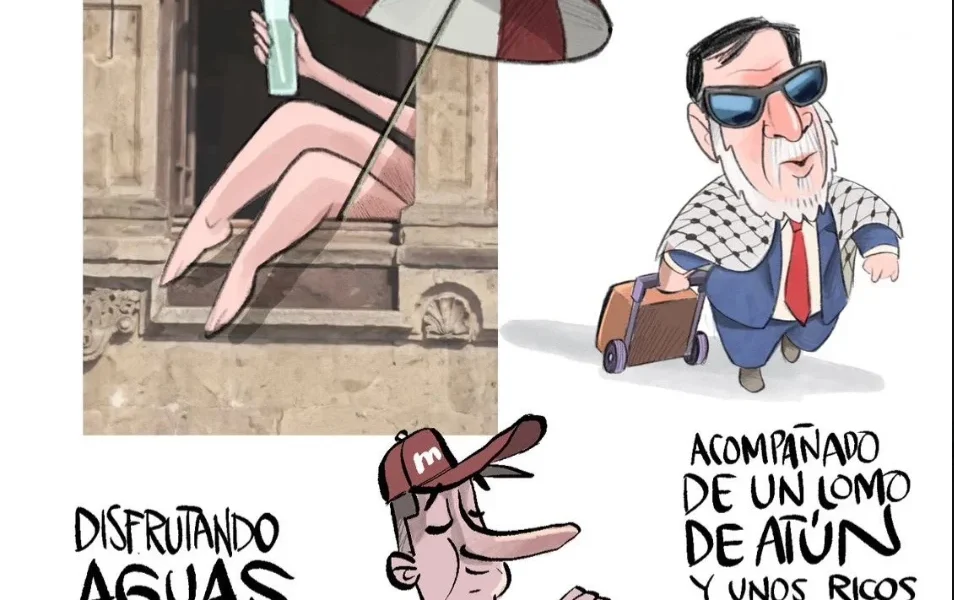 Cartón de Qucho sobre las vacaciones de Noroña
