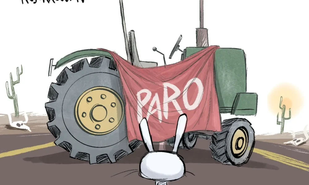 Cartón de Qucho sobre el paro nacional