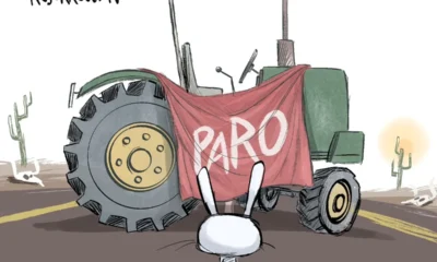 Cartón de Qucho sobre el paro nacional